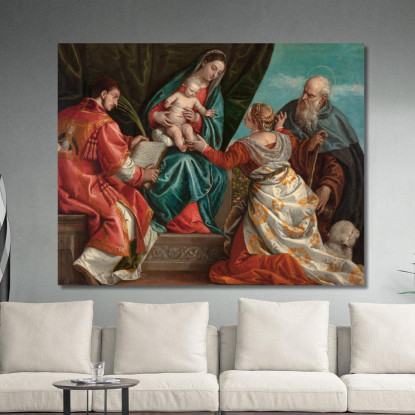 Sacra Conversazione Paolo Veronese pvr29 quadro stampato su tela