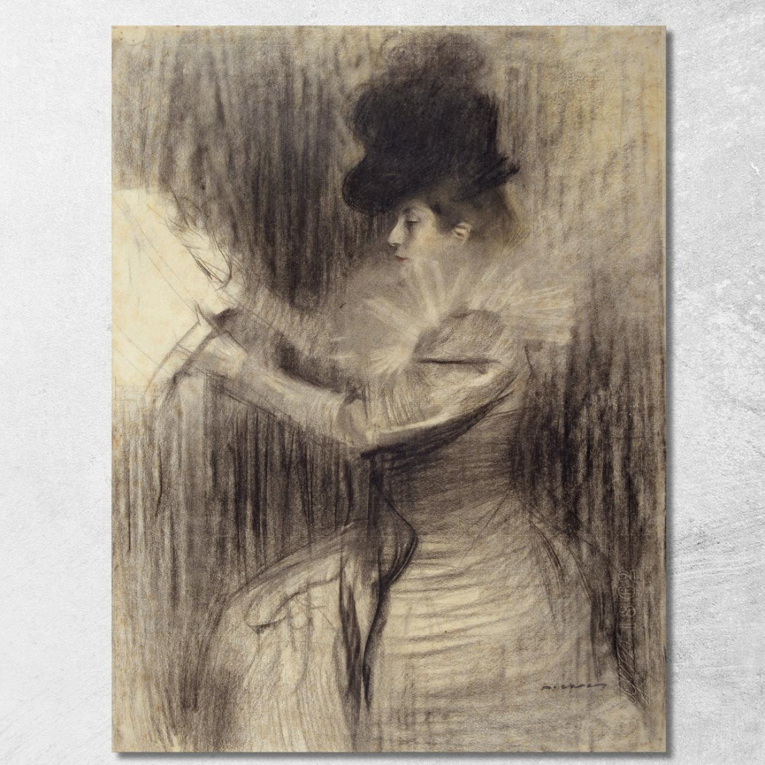 Figura Femminile Ramón Casas rcs13 quadro stampato su tela Figura Femminile Ramón Casas rcs13 quadro stampato su tela