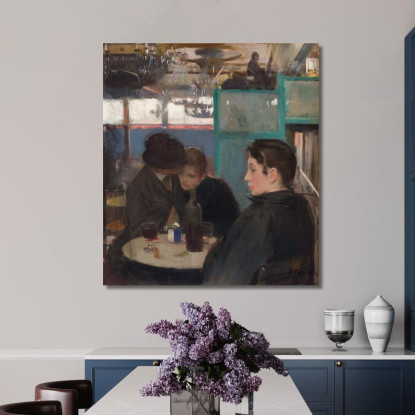 Interno Del Moulin De La Galette Ramón Casas rcs22 quadro stampato su tela
