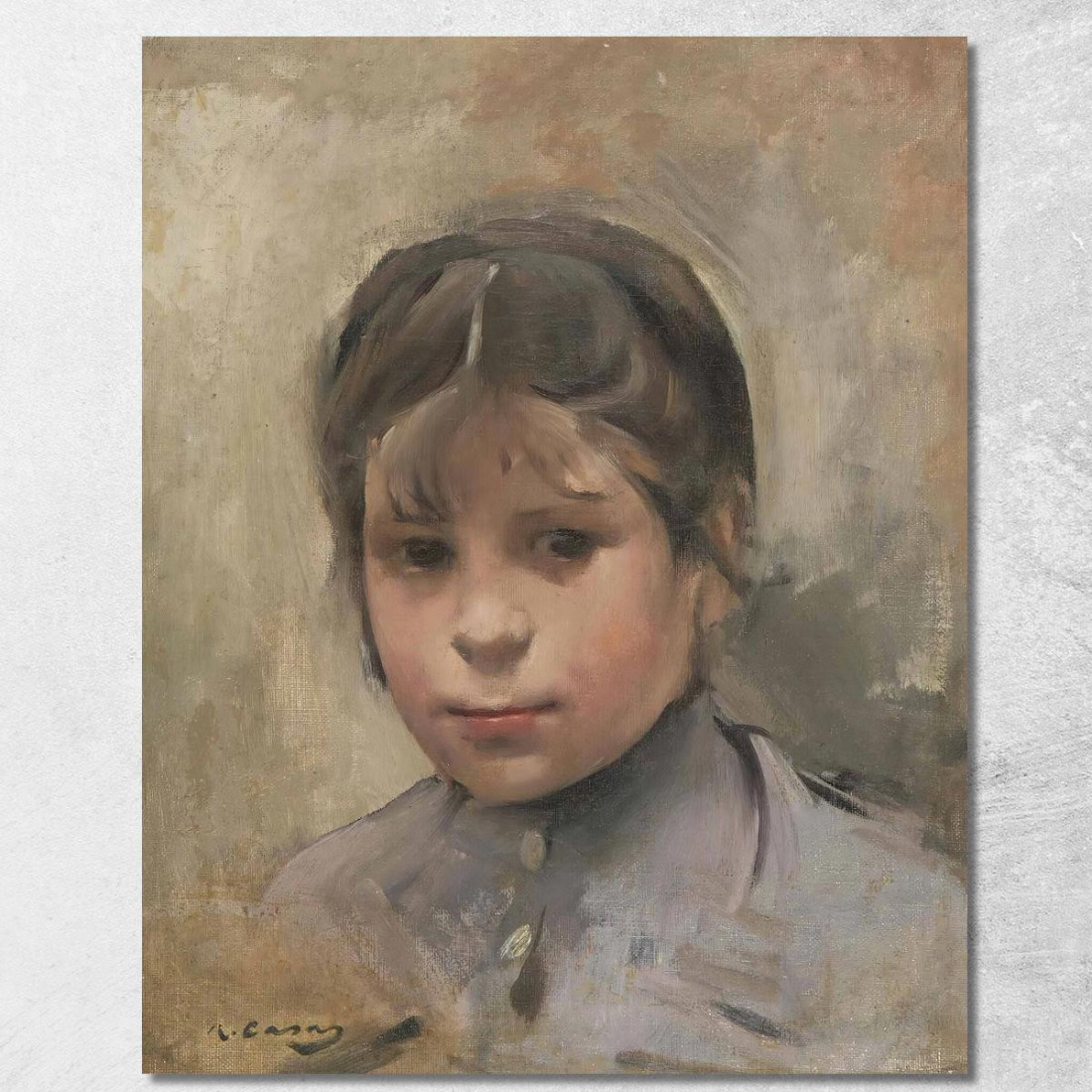 Nina - Ritratto Di Una Ragazza Ramón Casas rcs24 quadro stampato su tela Nina - Ritratto Di Una Ragazza Ramón Casas rcs24 quadro stampato su tela