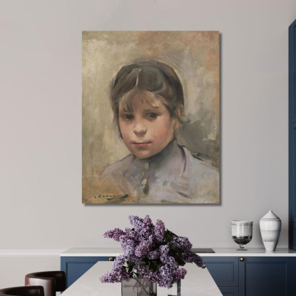 Nina - Ritratto Di Una Ragazza Ramón Casas rcs24 quadro stampato su tela