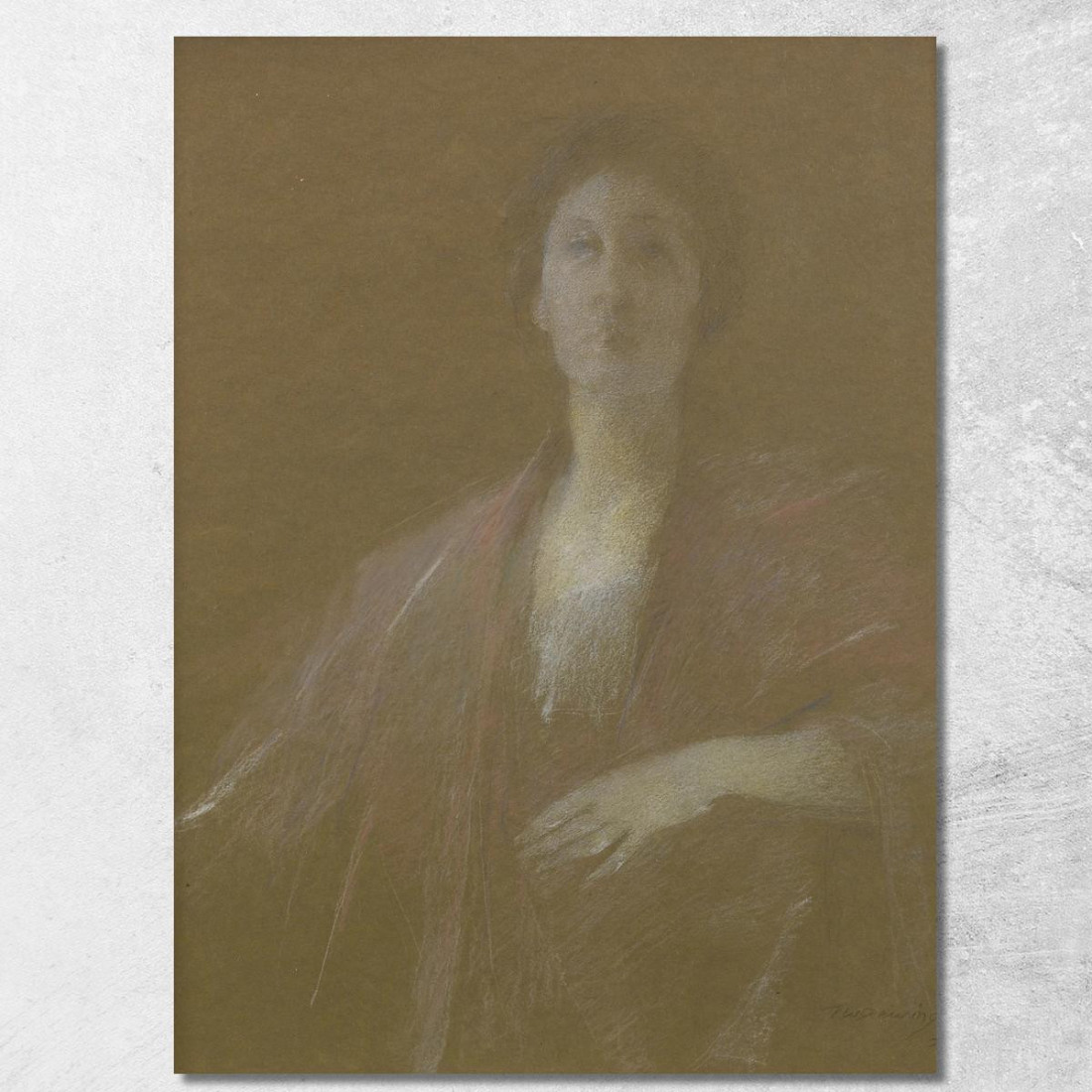 Un Momento Riflessivo Thomas Wilmer Dewing twd2 quadro stampato su tela Un Momento Riflessivo Thomas Wilmer Dewing twd2 quadro stampato su tela