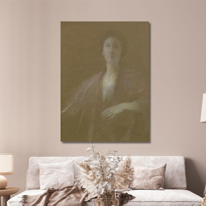 Un Momento Riflessivo Thomas Wilmer Dewing twd2 quadro stampato su tela