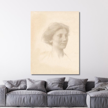 Testa Di Una Ragazza Thomas Wilmer Dewing twd6 quadro stampato su tela