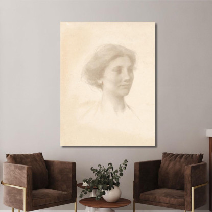 Testa Di Una Ragazza Thomas Wilmer Dewing twd6 quadro stampato su tela
