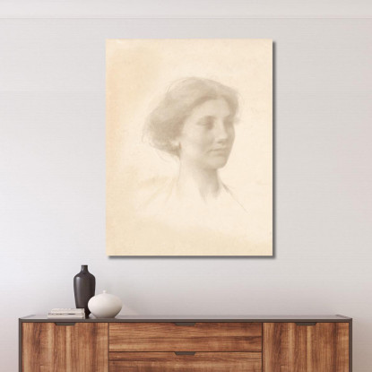 Testa Di Una Ragazza Thomas Wilmer Dewing twd6 quadro stampato su tela