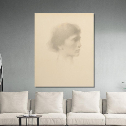 Testa Di Una Donna Thomas Wilmer Dewing twd7 quadro stampato su tela