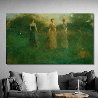 Nel Giardino Thomas Wilmer Dewing twd9 quadro stampato su tela