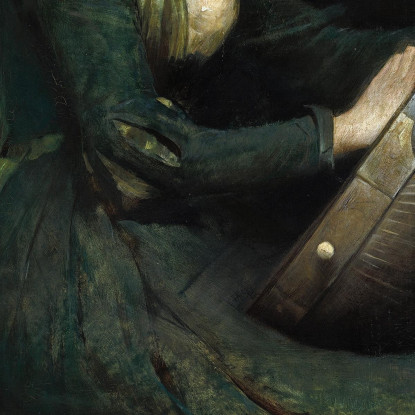 Donna Con Un Liuto Thomas Wilmer Dewing twd15 quadro stampato su tela