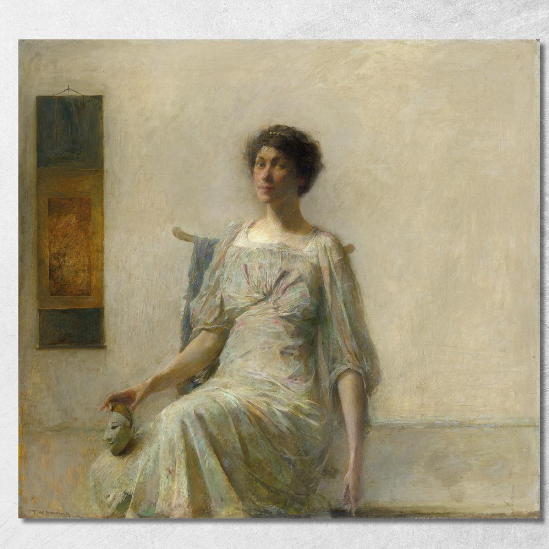 Donna Con Una Maschera Thomas Wilmer Dewing twd16 quadro stampato su tela Donna Con Una Maschera Thomas Wilmer Dewing twd16 quadro stampato su tela