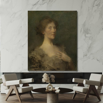 Ritratto Di Una Donna Thomas Wilmer Dewing twd20 quadro stampato su tela