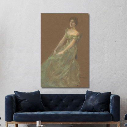 Il Vestito Verde Thomas Wilmer Dewing twd28 quadro stampato su tela
