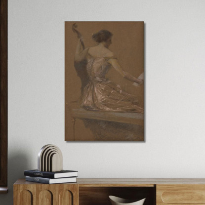 Il Musicista Thomas Wilmer Dewing twd30 quadro stampato su tela