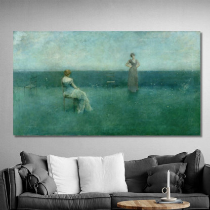 La Recitazione Thomas Wilmer Dewing twd32 quadro stampato su tela