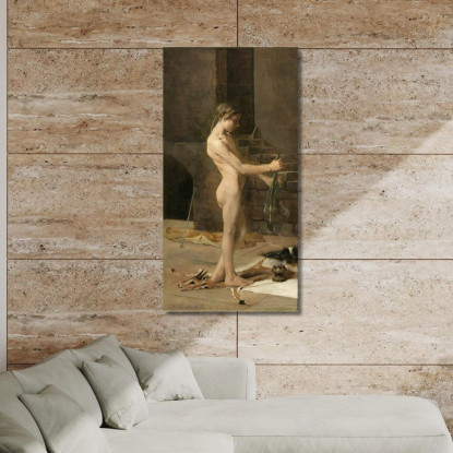 La Schiava Dello Stregone Thomas Wilmer Dewing twd33 quadro stampato su tela