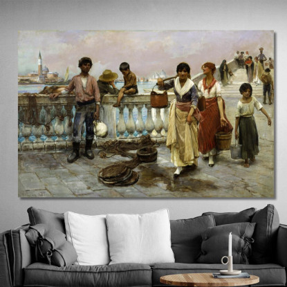 Portatrici D’Acqua A Venezia Thomas Wilmer Dewing twd38 quadro stampato su tela