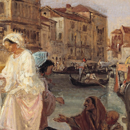 Discesa Da Una Gondola A Venezia Wilhelm Marstrand wmr5 quadro stampato su tela