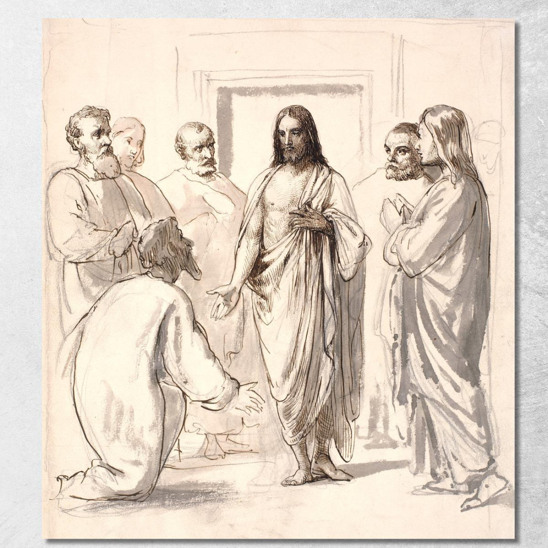 Cristo E L'Incredulo Tommaso Wilhelm Marstrand wmr10 quadro stampato su tela Cristo E L'Incredulo Tommaso Wilhelm Marstrand wmr10 quadro stampato su tela