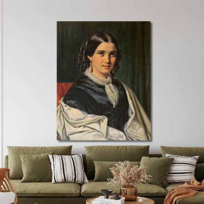 Ritratto Della Signora Vilhelmine Heise Nata Hage Wilhelm Marstrand wmr50 quadro stampato su tela