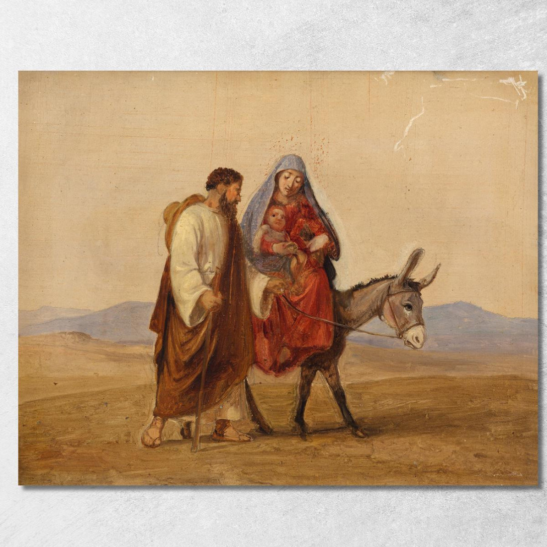 La Sacra Famiglia In Fuga. Schizzo Wilhelm Marstrand wmr67 quadro stampato su tela La Sacra Famiglia In Fuga. Schizzo Wilhelm Marstrand wmr67 quadro stampato su tela