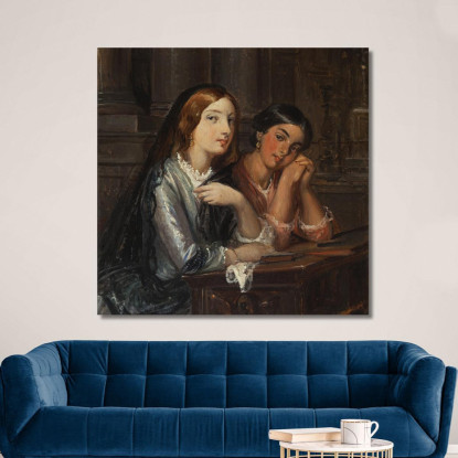 Donne Veneziane In Una Chiesa Wilhelm Marstrand wmr72 quadro stampato su tela