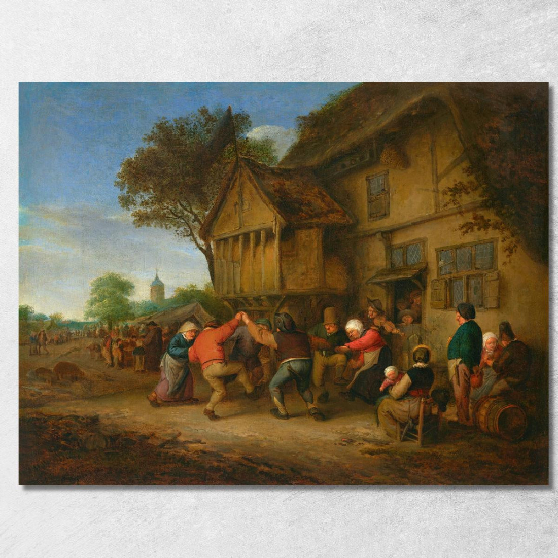 Una Sagra Adriaen van Ostade avo4 quadro stampato su tela Una Sagra Adriaen van Ostade avo4 quadro stampato su tela