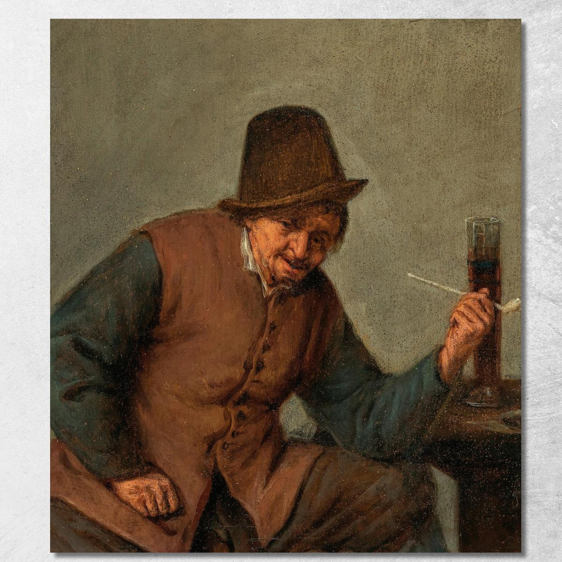 Un Contadino Che Fuma Adriaen van Ostade avo9 quadro stampato su tela Un Contadino Che Fuma Adriaen van Ostade avo9 quadro stampato su tela