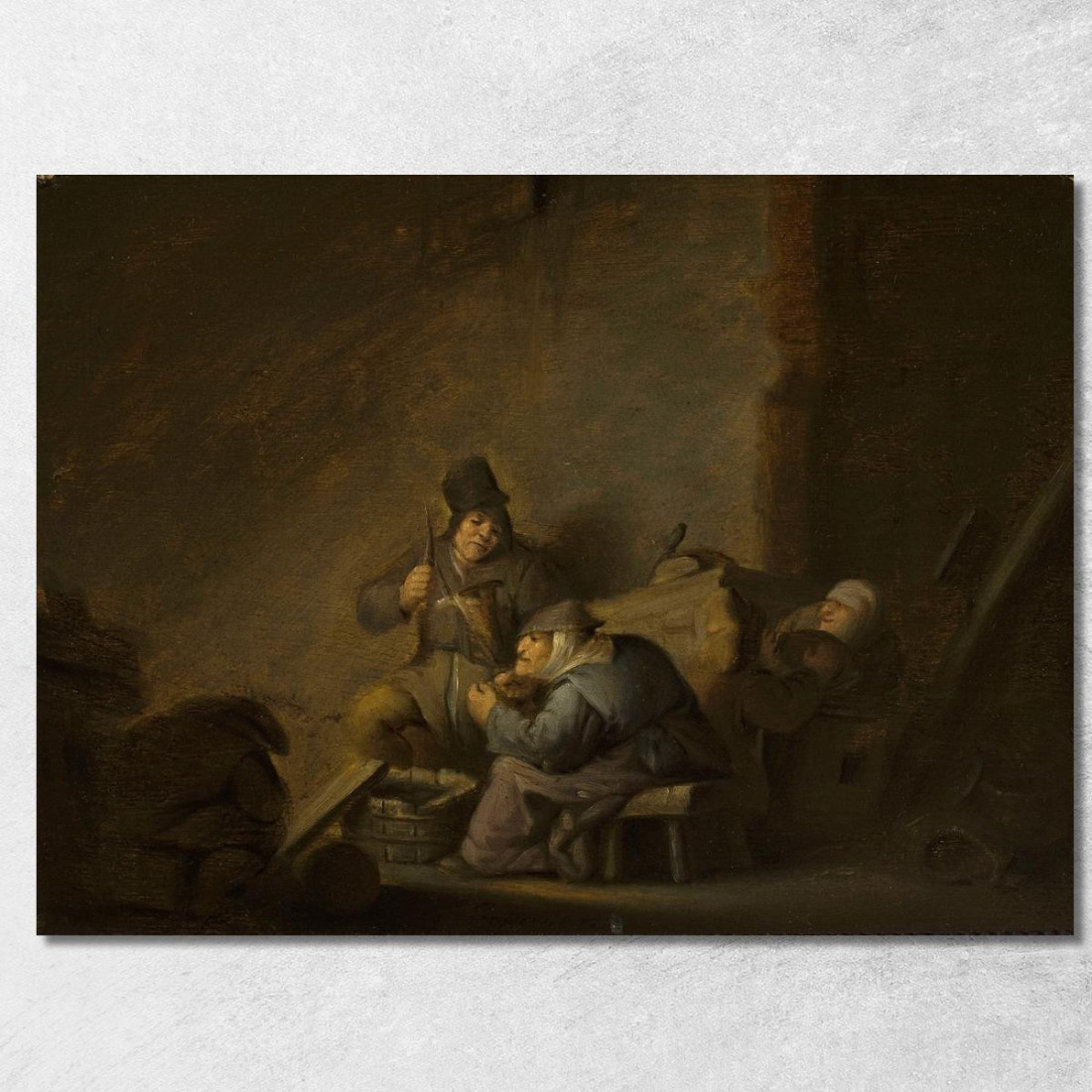Scena Di Genere In Un Interno Adriaen van Ostade avo22 quadro stampato su tela Scena Di Genere In Un Interno Adriaen van Ostade avo22 quadro stampato su tela