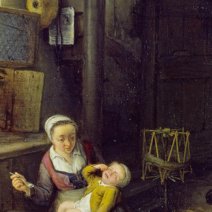 Interno Con Contadini Adriaen van Ostade avo28 quadro stampato su tela