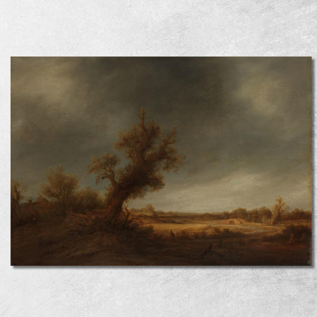 Paesaggio Con Una Vecchia Quercia Adriaen van Ostade avo30 quadro stampato su tela Paesaggio Con Una Vecchia Quercia Adriaen van Ostade avo30 quadro stampato su tela