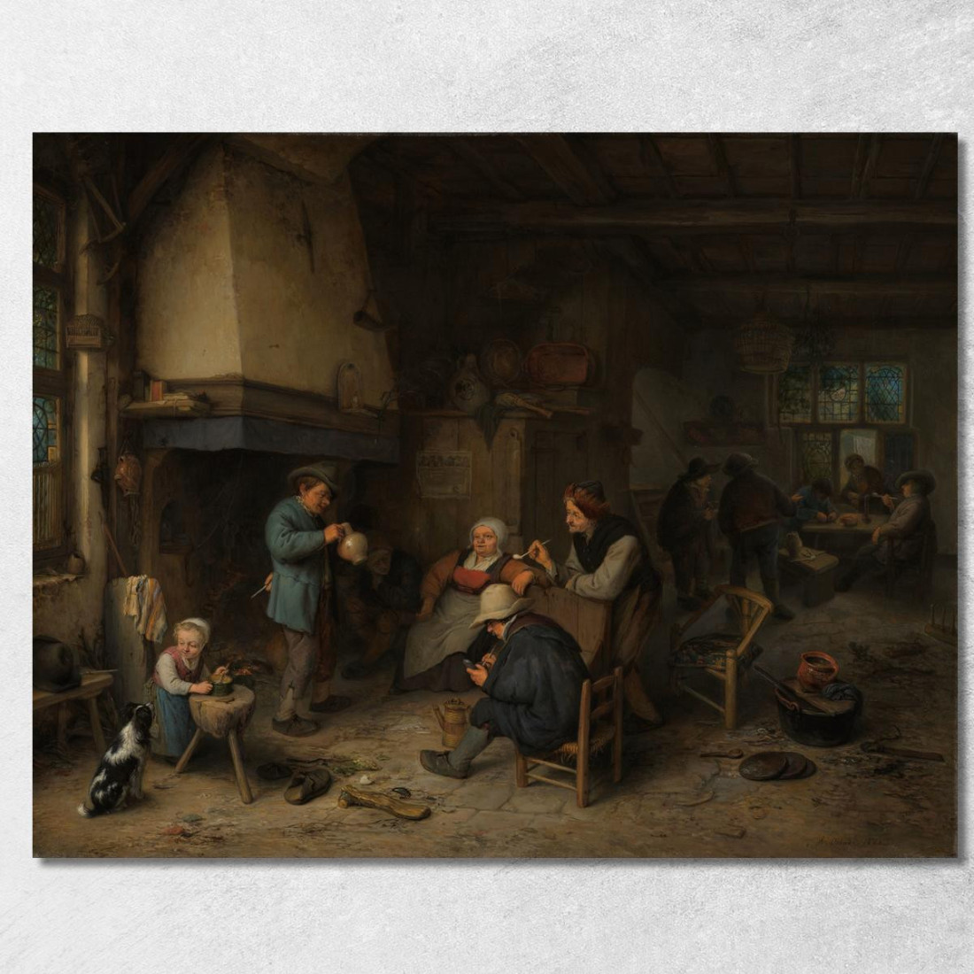 Contadini In Un Interno Adriaen van Ostade avo39 quadro stampato su tela Contadini In Un Interno Adriaen van Ostade avo39 quadro stampato su tela
