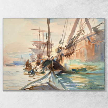 Scarico Barche John Singer Sargent jss351 quadro stampato su tela