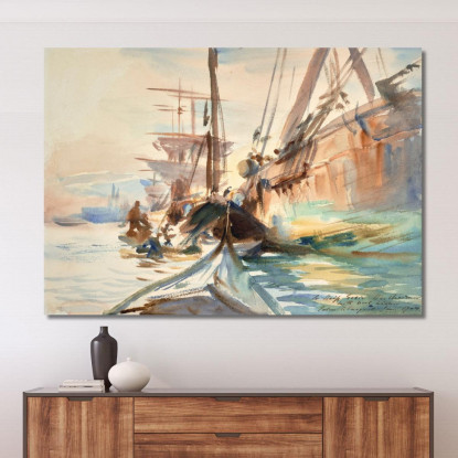 Scarico Barche John Singer Sargent jss351 quadro stampato su tela