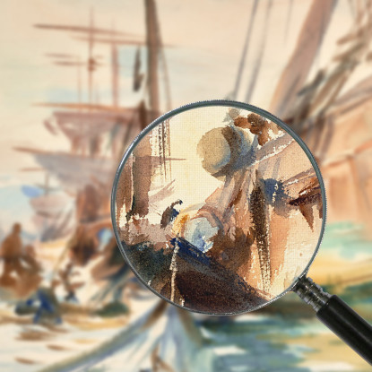 Scarico Barche John Singer Sargent jss351 quadro stampato su tela