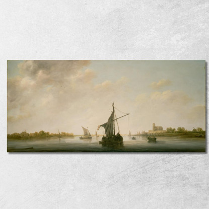 Una Veduta Della Mosa A Dordrecht Aelbert Cuyp acu4 quadro stampato su tela