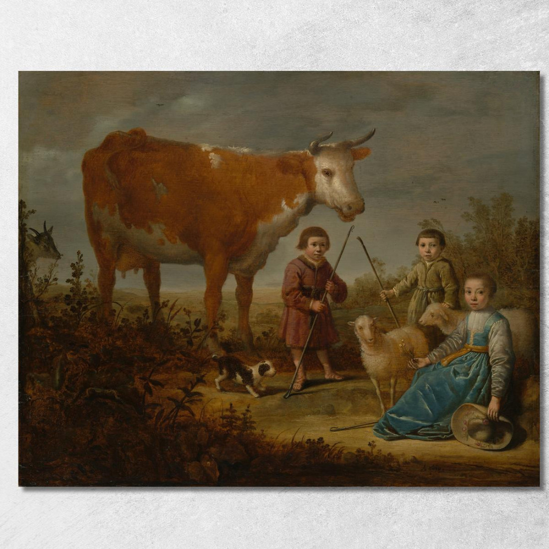 Bambini E Una Mucca Aelbert Cuyp acu12 quadro stampato su tela Bambini E Una Mucca Aelbert Cuyp acu12 quadro stampato su tela