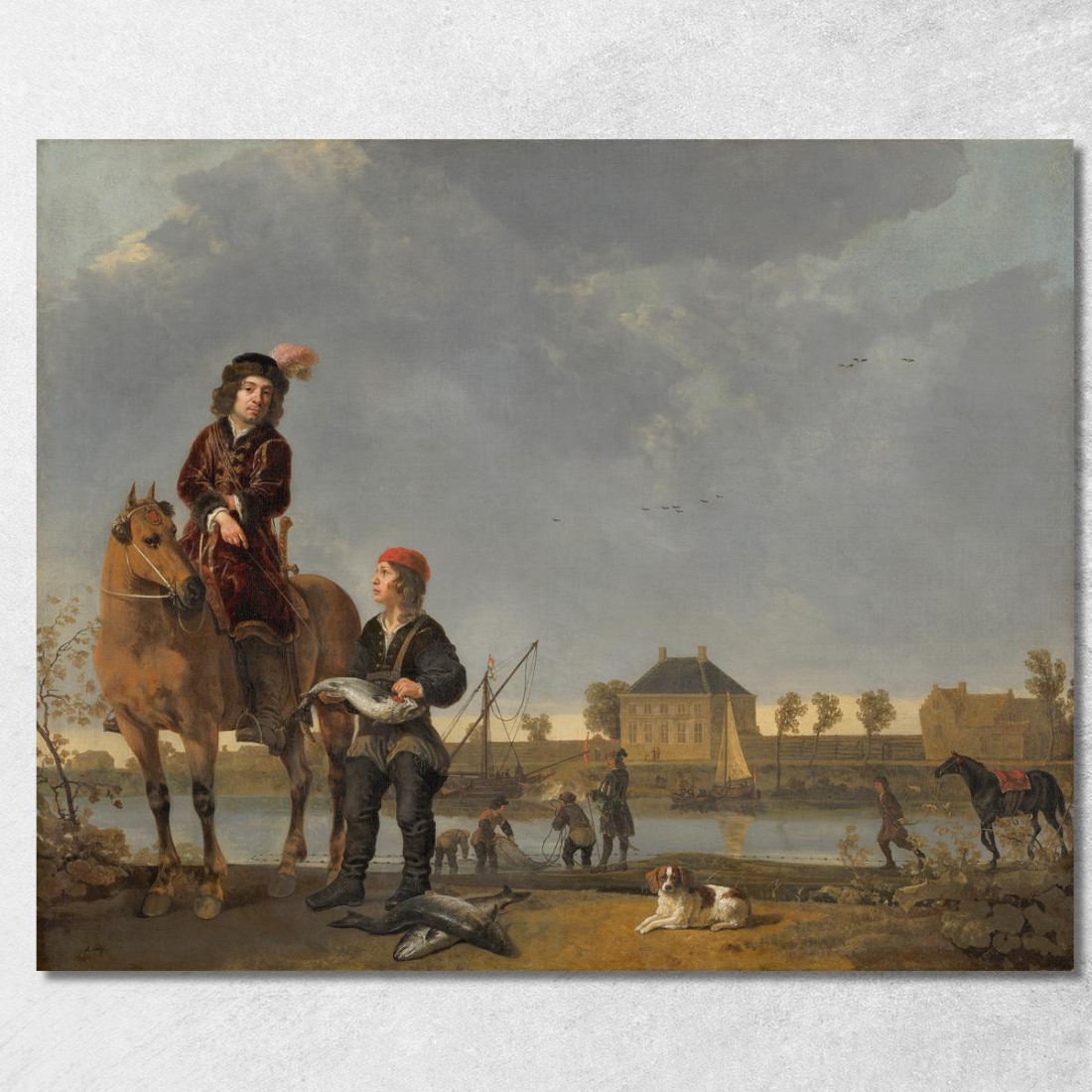 Ritratto Equestre Di Pieter De Roovere Aelbert Cuyp acu15 quadro stampato su tela Ritratto Equestre Di Pieter De Roovere Aelbert Cuyp acu15 quadro stampato su tela