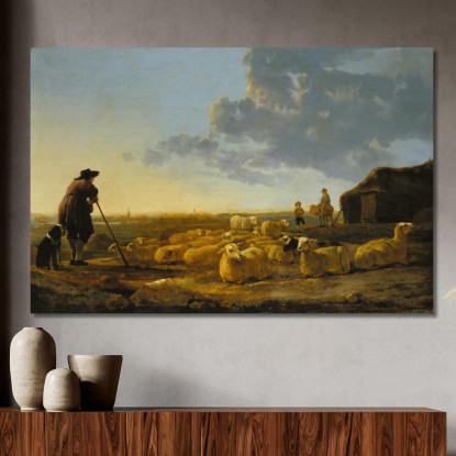 Gregge Di Pecore Al Pascolo Aelbert Cuyp acu16 quadro stampato su tela