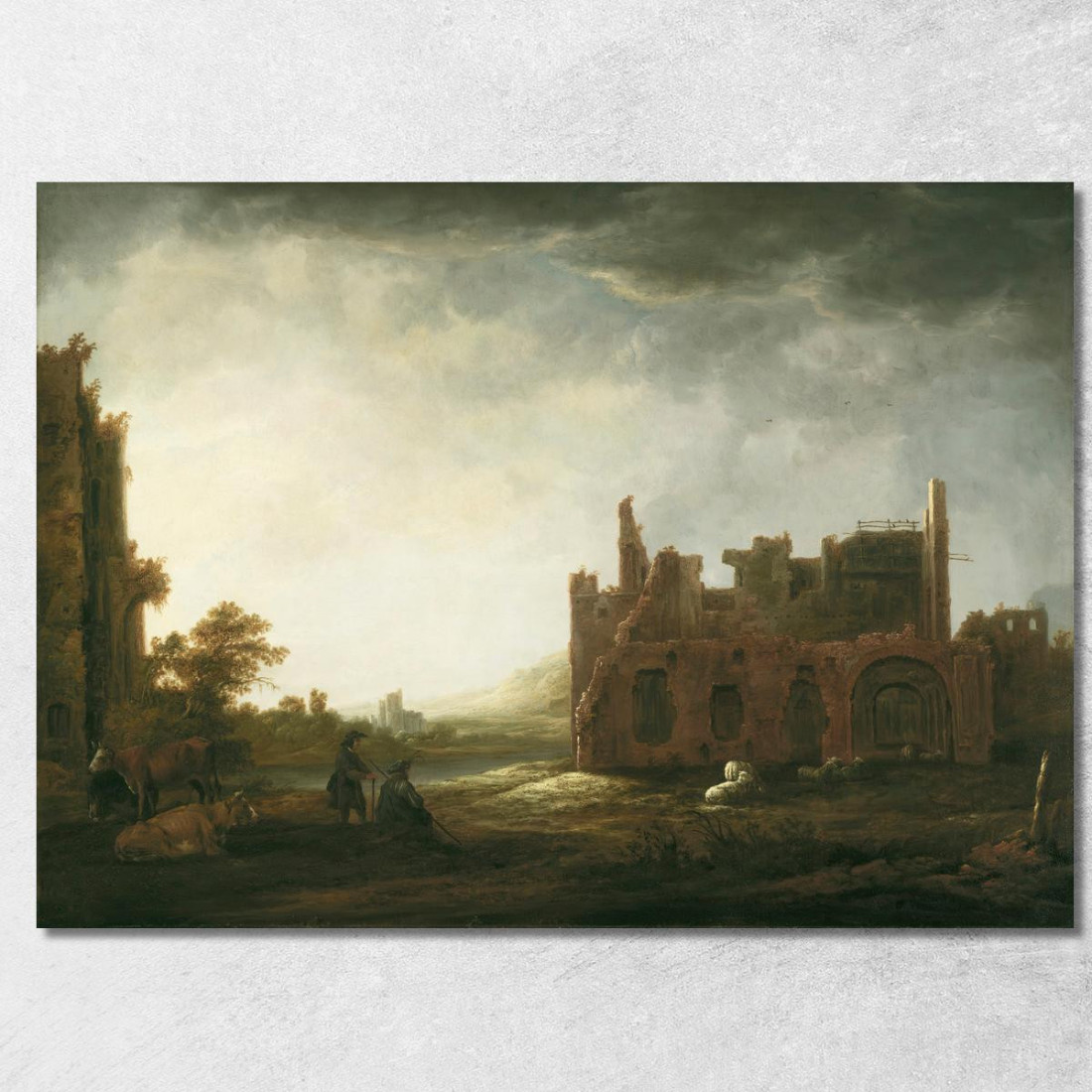 Paesaggio Con Le Rovine Dell'Abbazia Di Rijnsburg Aelbert Cuyp acu26 quadro stampato su tela Paesaggio Con Le Rovine Dell'Abbazia Di Rijnsburg Aelbert Cuyp acu26 quadro stampato su tela