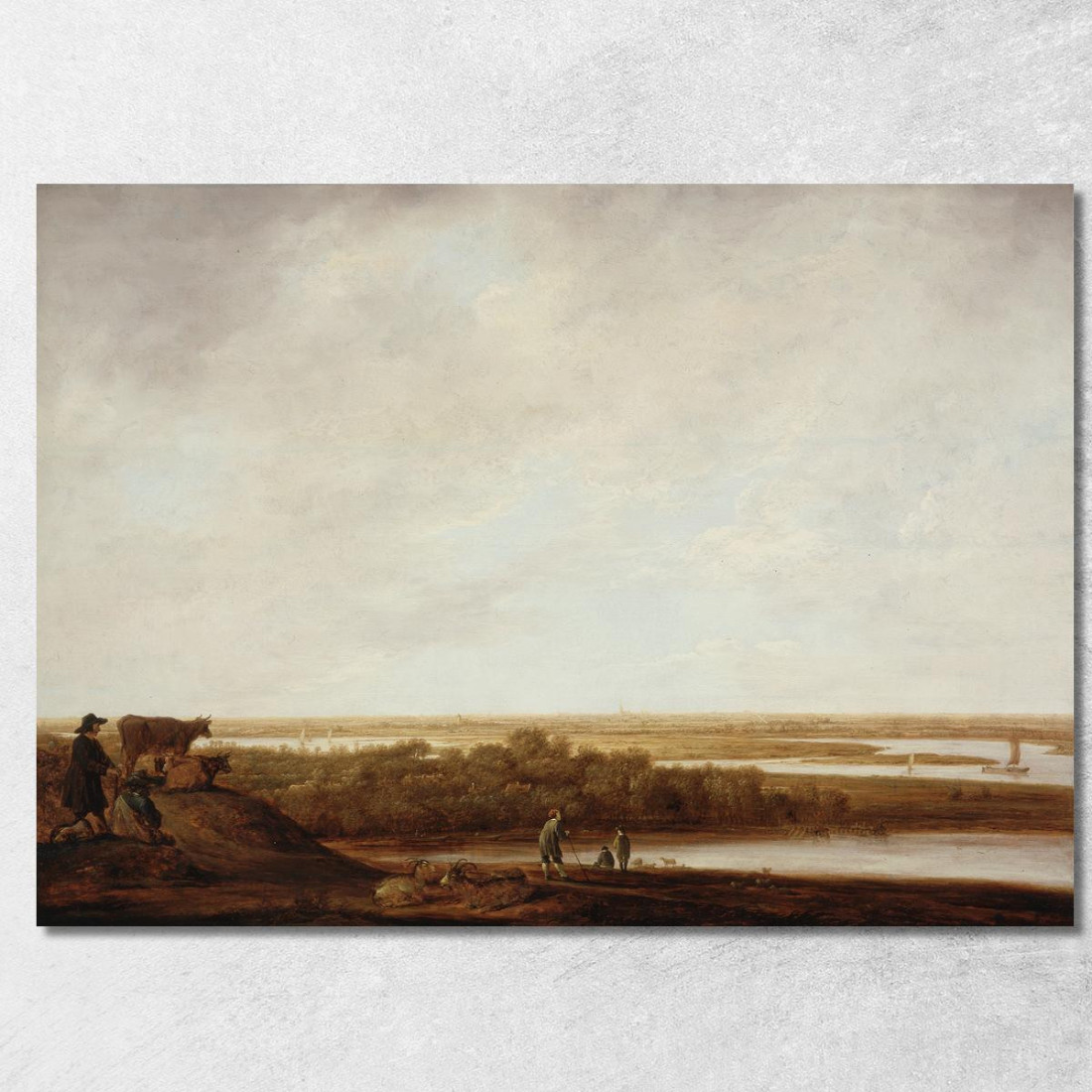 Paesaggio Panoramico Con Pastori Aelbert Cuyp acu32 quadro stampato su tela Paesaggio Panoramico Con Pastori Aelbert Cuyp acu32 quadro stampato su tela