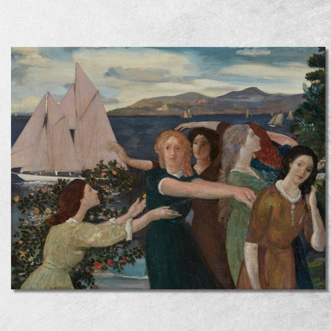Attraverso Il Porto Arthur Bowen Davies abd3 quadro stampato su tela Attraverso Il Porto Arthur Bowen Davies abd3 quadro stampato su tela