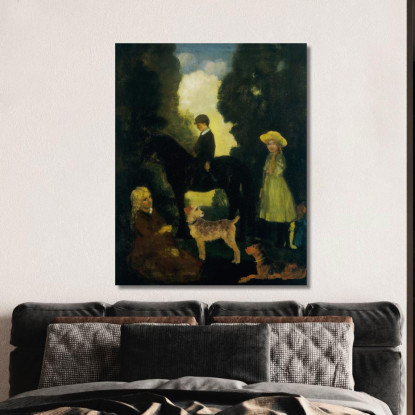 Bambini Cani E Pony Arthur Bowen Davies abd12 quadro stampato su tela