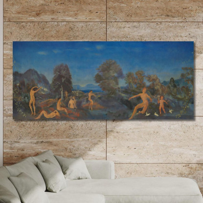 Ermes E Il Piccolo Dioniso Arthur Bowen Davies abd31 quadro stampato su tela