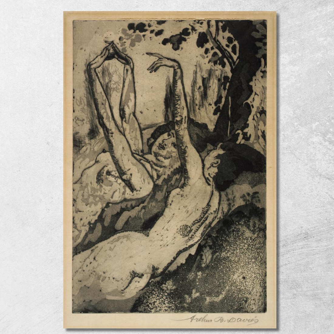 Chiaro Di Luna Sulla Sponda Erbosa Arthur Bowen Davies abd39 quadro stampato su tela Chiaro Di Luna Sulla Sponda Erbosa Arthur Bowen Davies abd39 quadro stampato su tela