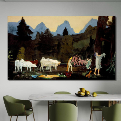 Valli E Picchi Pastorali Arthur Bowen Davies abd42 quadro stampato su tela