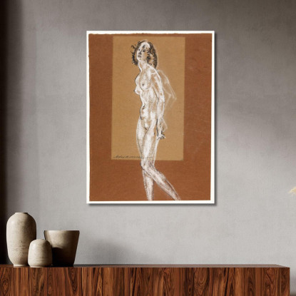 Nudo Femminile In Piedi Arthur Bowen Davies abd49 quadro stampato su tela