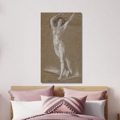 Nudo Femminile In Piedi Arthur Bowen Davies abd50 quadro stampato su tela