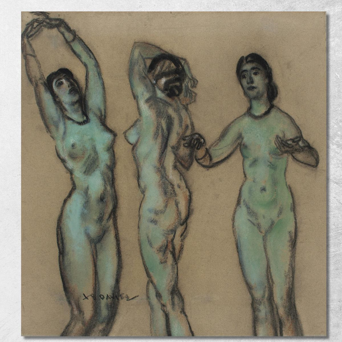 Le Tre Grazie – Culto Indiano Orientale Arthur Bowen Davies abd62 quadro stampato su tela Le Tre Grazie – Culto Indiano Orientale Arthur Bowen Davies abd62 quadro stampato su tela