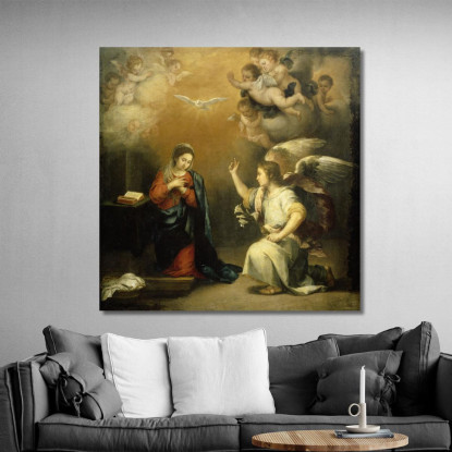 Annunciazione Alla Vergine Bartolomé Estebán Murillo bem4 quadro stampato su tela