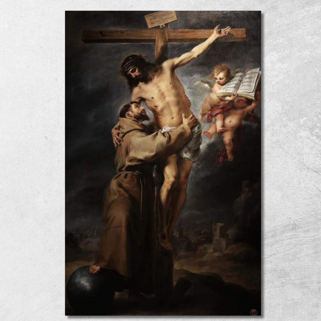 San Francesco D'Assisi Che Abbraccia Cristo Crocifisso Bartolomé Estebán Murillo bem17 quadro stampato su tela San Francesco D'Assisi Che Abbraccia Cristo Crocifisso Bartolomé Estebán Murillo bem17 quadro stampato su tela